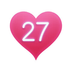 Neon Emoji Heart Message in a Glitch Effect Isolated on a White Background