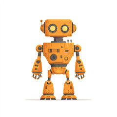 Fototapeta premium robot isolated in White Background, robot vector, Flat lay vector illustration