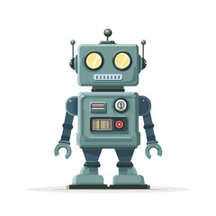 robot isolated in White Background, robot vector, Flat lay vector illustration