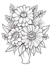 Flower coloring pages for adults printable