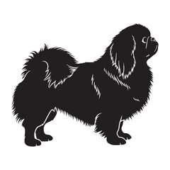 Defined Pekingese digital black image, characterized by sharp, easily recognizable lines - Pekingese silhouette - Pekingese Vector - Silhouette of Pekingese - dog vector


