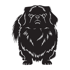 Iconic Pekingese digital black representation, clearly identifying this cherished breed - Pekingese silhouette - Pekingese Vector - Silhouette of Pekingese - dog vector

