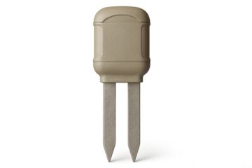 Electrical plug with flat prongs in neutral beige color Isolyate on transparent background 