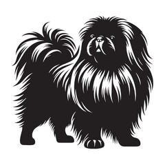 Luxurious Pekingese digital black profile, presented with clean, sharp, professional edges - Pekingese silhouette - Pekingese Vector - Silhouette of Pekingese - dog vector

