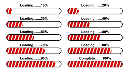 10% Loading to 100%. 68% progress bar Infographics vector, 68 Percentage ready to use for web design ux-ui 