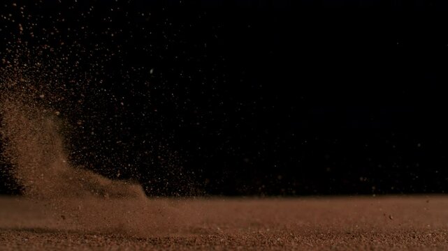 Baseball Ball Hits Clay in Super Slow Motion, 1000fps.