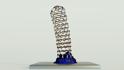 A 3D rendering showing carbon nanotubes growing from catalyst particles on a surface during Chemical Vapor Deposition (CVD), specifically the base-growth model.