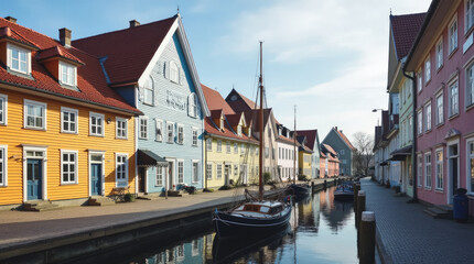 Rauma Finland Old Wooden Town with Pastel-Colored Historic Houses