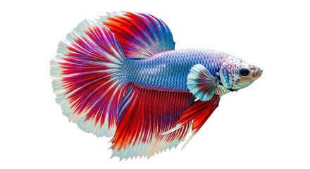 Isolated Siamese Fighting Fish on White Background