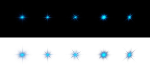 Glowing blue light explodes with bright light, Bright blue sun shines. Special glare effect.PNG