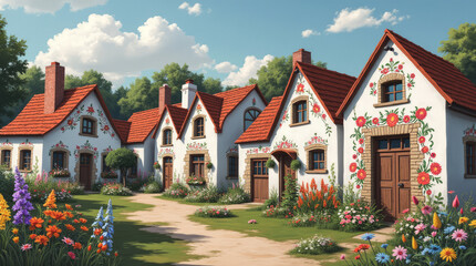 Zalipie Poland Painted Village with Colorful Folk Art Homes and Floral Motifs