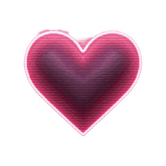 Neon Emoji Heart Message in a Glitch Effect – A neon emoji heart message with a glitch effect, isolated on a white background.