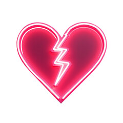 Neon Electric Heart with Lightning Bolts Running Through It