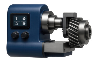 Precision thread grinder with a digital readout for threading thick metal gears in a precision engineering workshop