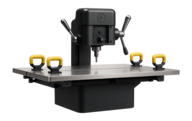 Wood milling and copying machine with a large working table and clamping system for oversized panels in a carpentry workshop