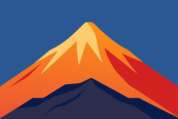 Majestic Mountain Peak A Stunning Illustration of Volcanic Landscape