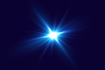 Blue star flare light effect. Vector illustration EPS10