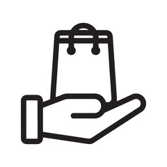 Fototapeta premium Hand Holding Shopping Bag Icon for E-commerce and Retail Services