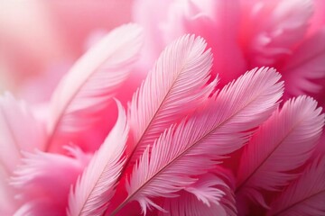 Delicate Pink Feathers Soft Texture, Vibrant Studio Shot - Ideal for Crafting & Design Projects