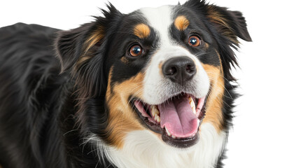 Fototapeta premium Happy Dog Smiling with Open Mouth on White Background