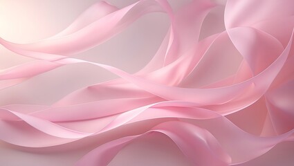 Obraz premium Soft flowing pink ribbons creating an abstract elegant background with gentle curves and light