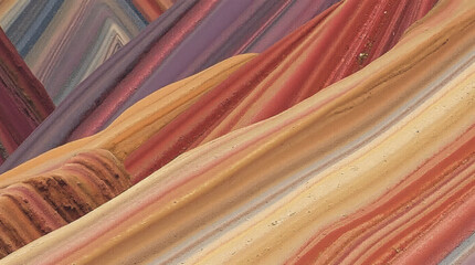 Rainbow Mountain Vinicunca Peru Vividly Colored Sedimentary Mountain Bands Streaked with Reds and Golds