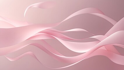 Obraz premium Soft pink ribbons flowing gracefully in a gentle abstract wave pattern