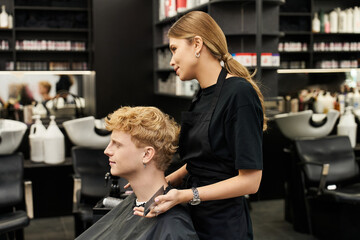 Stylish transformation in a modern beauty salon showcasing the latest trends and techniques