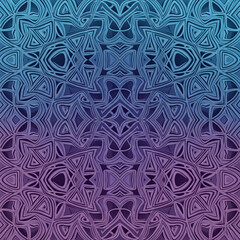 Blue Mandala Pattern in Kaleidoscopic Style