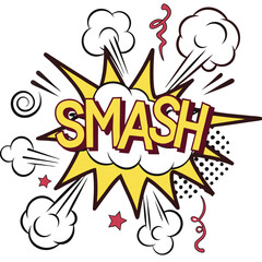 Colorful comic style smash graphic