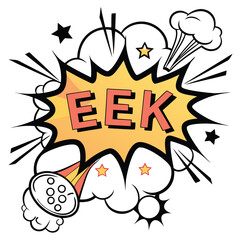 Colorful speech bubble comic illustration