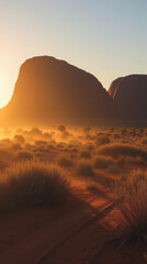 Uluru Ayers Rock Australia During the Golden Hour Early Morning