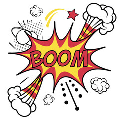 Comic book explosion graphic design