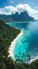 Moorea French Polynesia Lush Volcanic Island with Emerald Lagoons and Coral Reefs