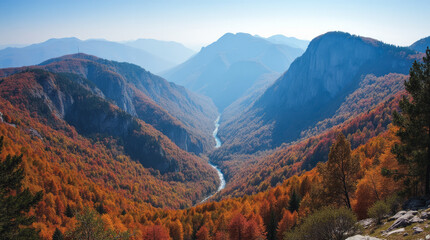 Retezat Mountains Romania Deep Autumn Valleys with Copper and Ochre Forests