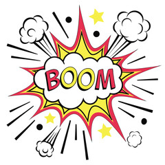 Comic book explosion graphic design element