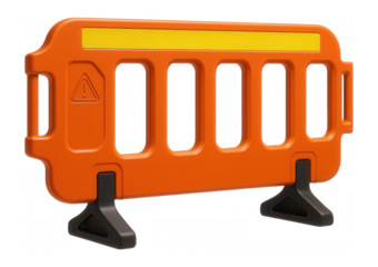 Polyethylene safety barrier with high visibility orange color for delineating work zones in construction