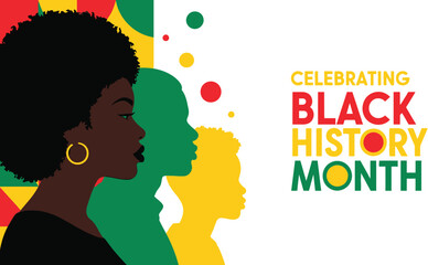 Celebrating black history month with diverse profiles and colors