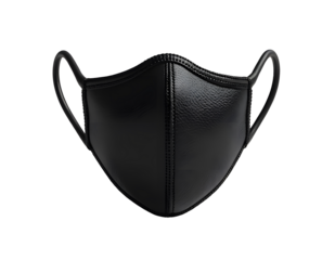 real image black face mask for show protect virus. concept symbol of take care life. on white background
