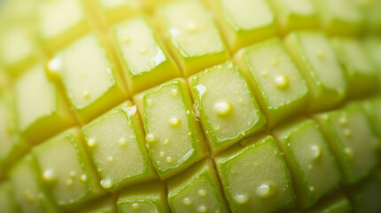 Honeydew Melon Texture Close-Up Showing Rough Webbed Rind