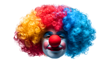 Colorful Clown Face, isolated on transparent background