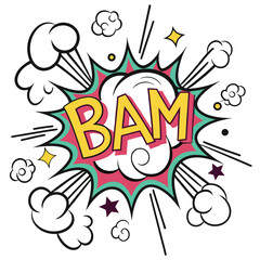 Comic book style explosion graphic