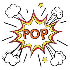 Comic book style pop explosion graphic