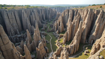 Tsingy de Namoroka Madagascar Limestone Labyrinth with Needle-Like Towers and Hanging Trails