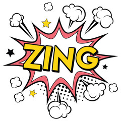 Comic book style speech bubble graphic