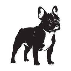 Browse an artistic French Bulldog digital black profile, with striking aesthetic - French Bulldog silhouette - French Bulldog Vector - Silhouette of French Bulldog - dog silhouette

