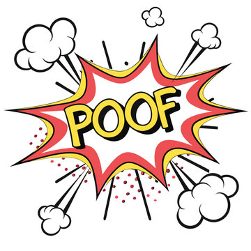 Comic book style word balloon poof