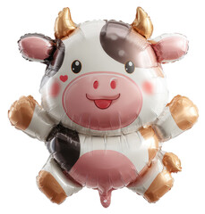 cow shaped balloon isolated on transparent background