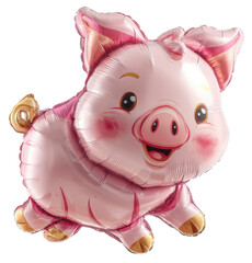pig shaped balloon isolated on transparent background