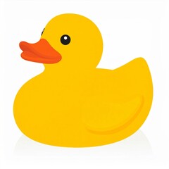 Yellow Rubber Duck Toy on White Background